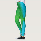 Blauwe groene regenboog in Elephantenskin leathero Leggings (Links)