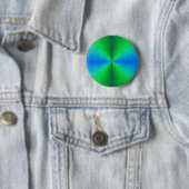 Blauwe groene regenboog in olifant Skin-leren opti Ronde Button 5,7 Cm (In situ)