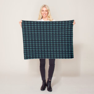Blauwe groene regenboogsterren, artdeco-patroon fleece deken