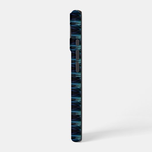 Blauwe groene regenboogsterren, artdeco-patroon iPhone 16 hoesje (Linkerkant)
