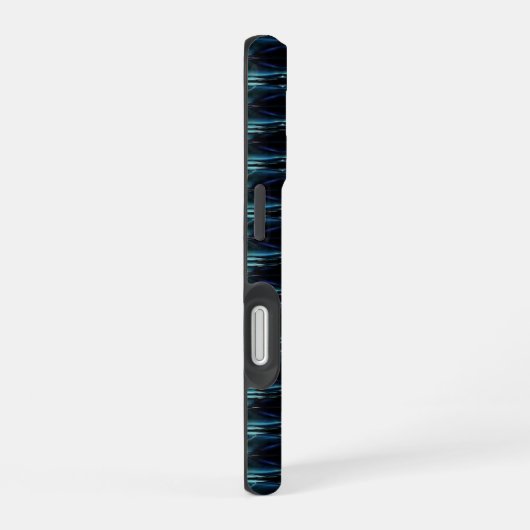 Blauwe groene regenboogsterren, artdeco-patroon iPhone 16 hoesje (Rechterkant)