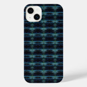 Blauwe groene regenboogsterren, artdeco-patroon iPhone hoesje (Achterkant)