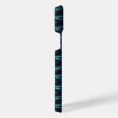 Blauwe groene regenboogsterren, artdeco-patroon iPhone hoesje (Rechterkant)