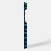 Blauwe groene regenboogsterren, artdeco-patroon iPhone hoesje (Linkerkant)