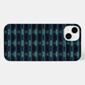 Blauwe groene regenboogsterren, artdeco-patroon iPhone hoesje (Achterkant horizontaal)