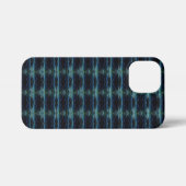 Blauwe groene regenboogsterren, artdeco-patroon iPhone hoesje (Achterkant horizontaal)