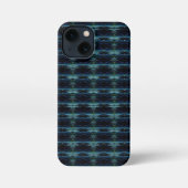 Blauwe groene regenboogsterren, artdeco-patroon iPhone hoesje (Achterkant)