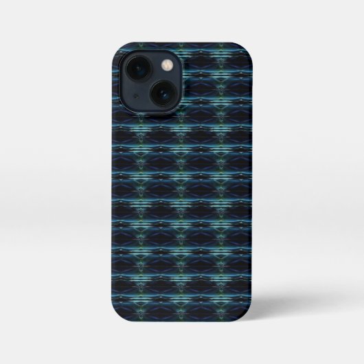 Blauwe groene regenboogsterren, artdeco-patroon iPhone hoesje (Achterkant)