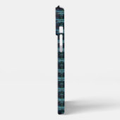 Blauwe groene regenboogsterren, artdeco-patroon iPhone hoesje (Linkerkant)