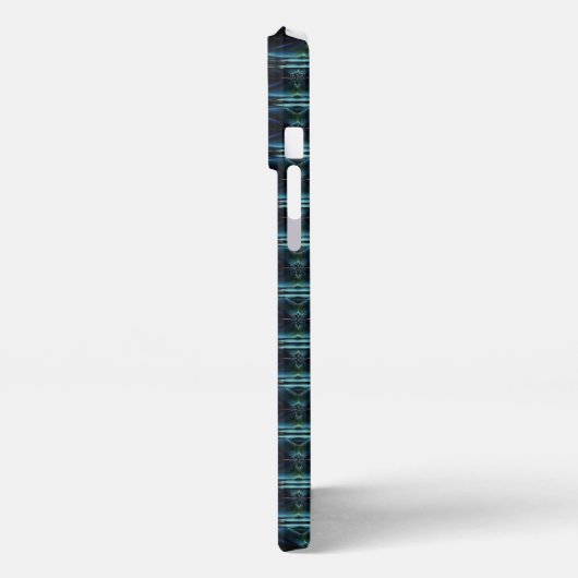 Blauwe groene regenboogsterren, artdeco-patroon iPhone hoesje (Linkerkant)