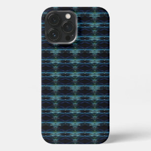 Blauwe groene regenboogsterren, artdeco-patroon iPhone 13 pro max hoesje