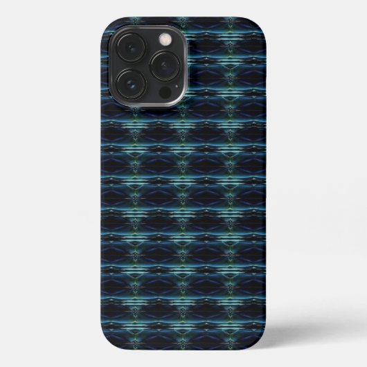 Blauwe groene regenboogsterren, artdeco-patroon iPhone hoesje (Achterkant)