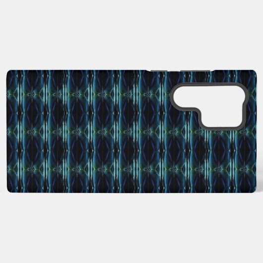 Blauwe groene regenboogsterren, artdeco-patroon samsung galaxy hoesje (Achterkant horizontaal)