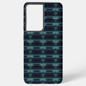 Blauwe groene regenboogsterren, artdeco-patroon samsung galaxy hoesje (Achterkant)