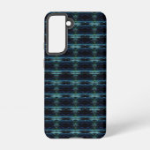 Blauwe groene regenboogsterren, artdeco-patroon samsung galaxy hoesje (Achterkant)