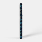 Blauwe groene regenboogsterren, artdeco-patroon samsung galaxy hoesje (Rechterkant)