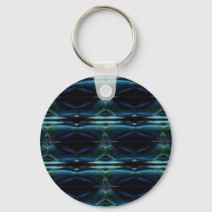 Blauwe groene regenboogsterren, artdeco-patroon sleutelhanger
