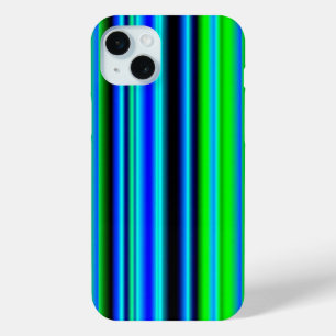 Blauwe groene regenstrips iPhone 15 mini hoesje