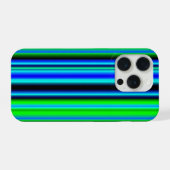 Blauwe groene regenstrips iPhone hoesje (Achterkant horizontaal)