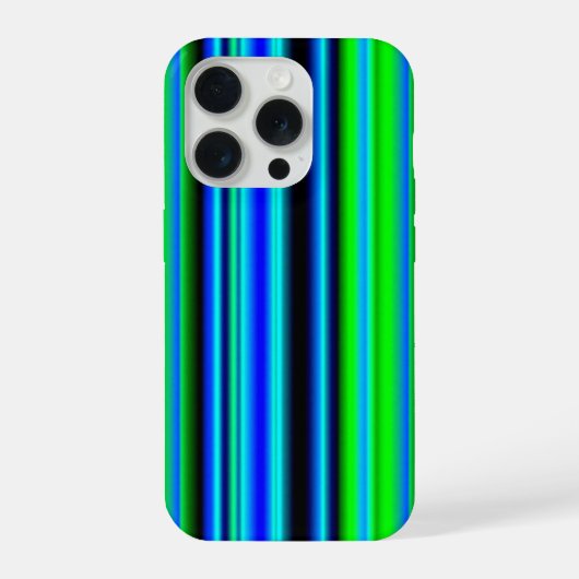 Blauwe groene regenstrips iPhone hoesje (Achterkant)