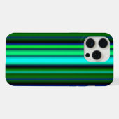 Blauwe groene regenstrips iPhone hoesje (Achterkant horizontaal)