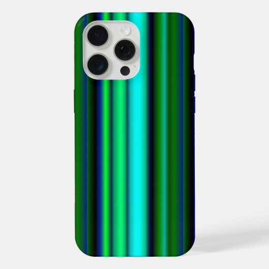 Blauwe groene regenstrips iPhone hoesje (Achterkant)