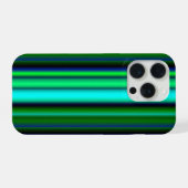 Blauwe groene regenstrips iPhone hoesje (Achterkant horizontaal)