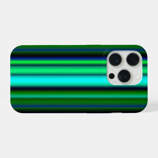Blauwe groene regenstrips iPhone hoesje (Achterkant horizontaal)
