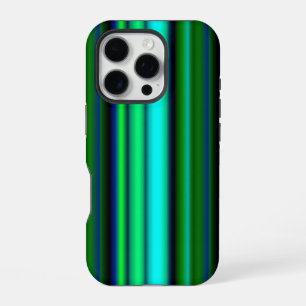 Blauwe groene regenstrips iPhone 16 pro hoesje