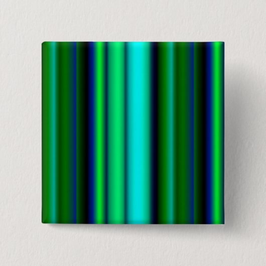 Blauwe groene regenstrips vierkante button 5,1 cm (Voorkant)