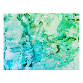 Blauwe groene rendy moderne Abstracte kunst Perfect Poster (Voorkant)