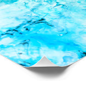 Blauwe groene rendy moderne Abstracte kunst Perfect Poster (Hoek)