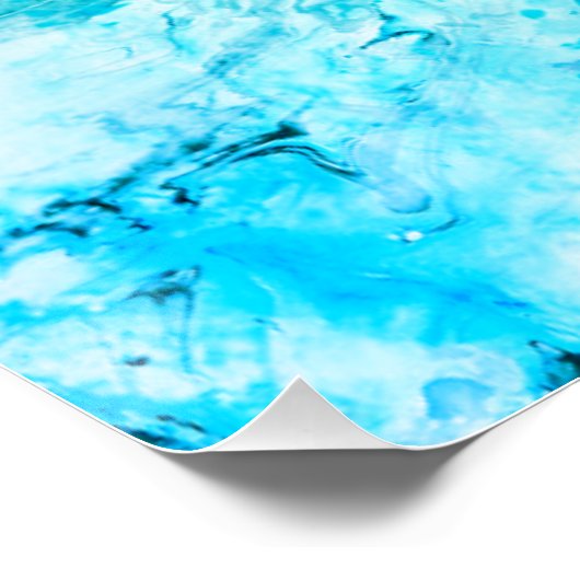 Blauwe groene rendy moderne Abstracte kunst Perfect Poster (Hoek)