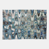 Blauwe groene retro-stijl theedoek (Horizontaal)