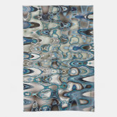 Blauwe groene retro-stijl theedoek (Verticaal)