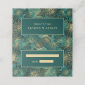 Blauwe groene reuzenbladeren plaatskaartje (Buitenkant ongevouwen)