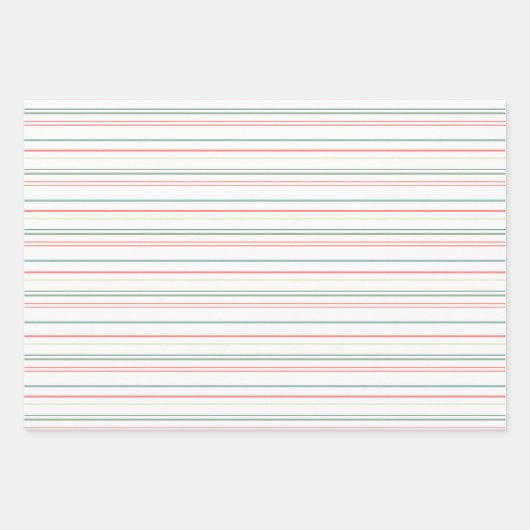 Blauwe, groene, rode en witte strepen en speldenba inpakpapier vel (Voorkant 3)