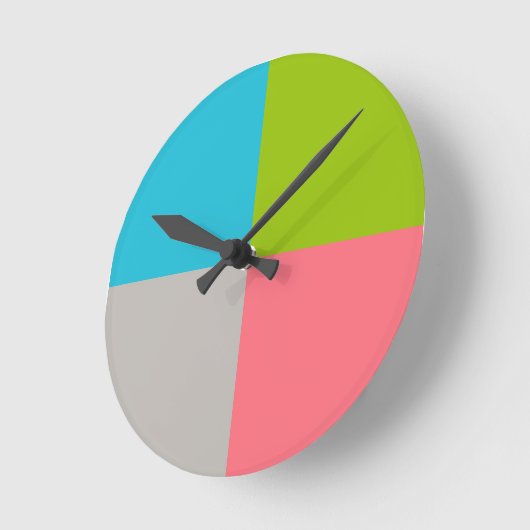 Blauwe groene roze grijs ronde klok (Hoek)