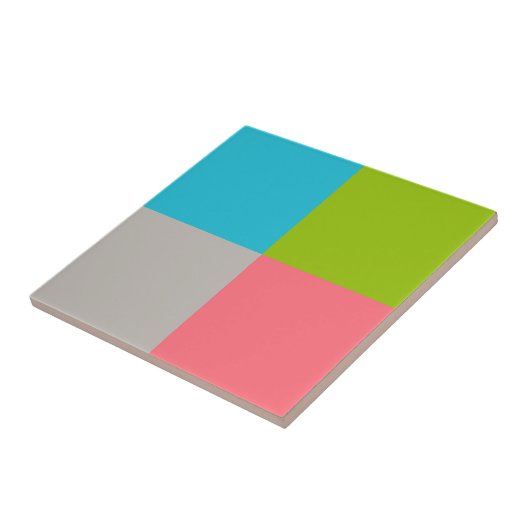 Blauwe groene roze grijs tegeltje (Zijkant)