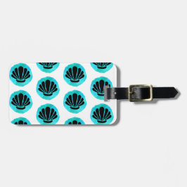 Blauwe groene schaal bagagelabel