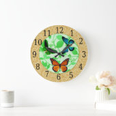 Blauwe groene Sinaasappel vlinders op groene leif  Grote Klok (Huis)