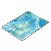 Blauwe groene Sjabloon Trendy Modern Abstract Notitieboek (Linkerzijde)