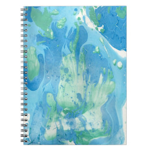 Blauwe groene Sjabloon Trendy Modern Abstract Notitieboek