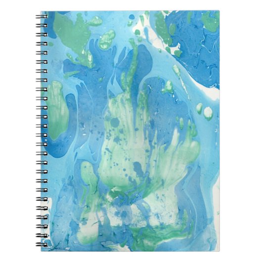 Blauwe groene Sjabloon Trendy Modern Abstract Notitieboek (Voorkant)