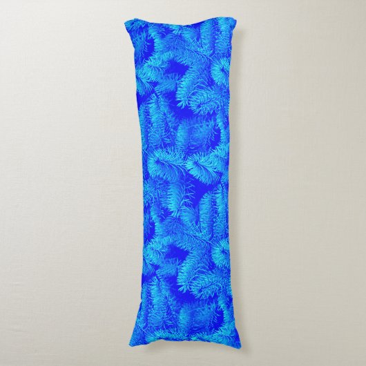 Blauwe groene spar lichaamskussen (Voorkant Verticaal)