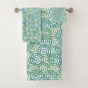 Blauwe groene spieren bad handdoek