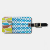 blauwe groene stalen minikollage bagagelabel (Voorkant horizontaal)