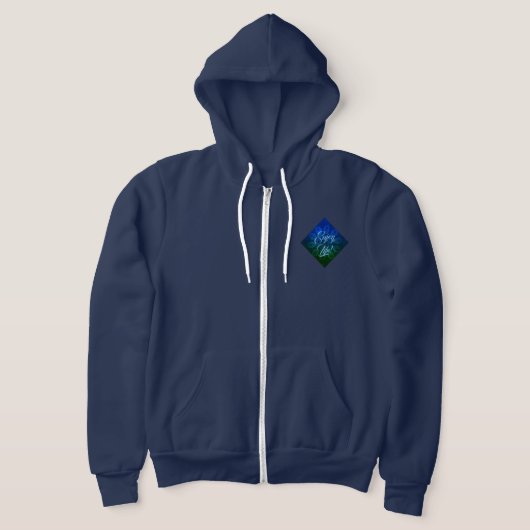 Blauwe groene Starburst Geniet van levensdesign Hoodie (Laagn)