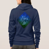 Blauwe groene Starburst Geniet van levensdesign Hoodie (Achterkant)