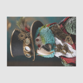  Blauwe & Groene Steampunk Parrot Tissuepapier